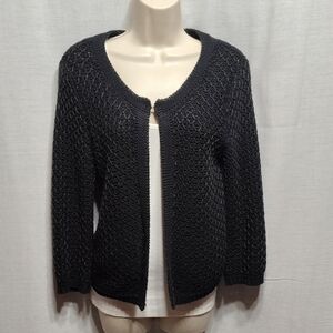 Worthington Classic Black Textured Cardigan